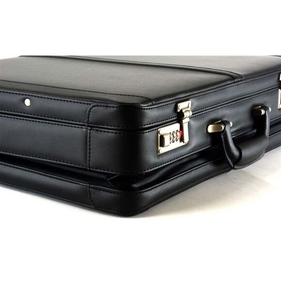 Alpine Swiss Expandable Leather Attache Briefcase Combination Locks Hard Case - Picture 7 of 12